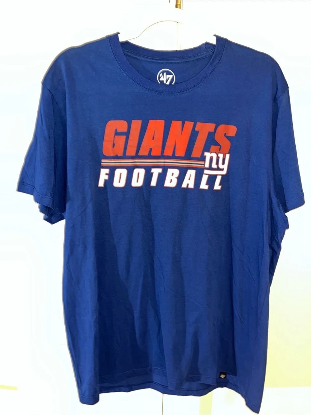 Vintage retro style 47 New York Giants football T Shirt Giant big back logo L